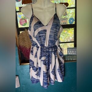 Blue and White Patterned Dress